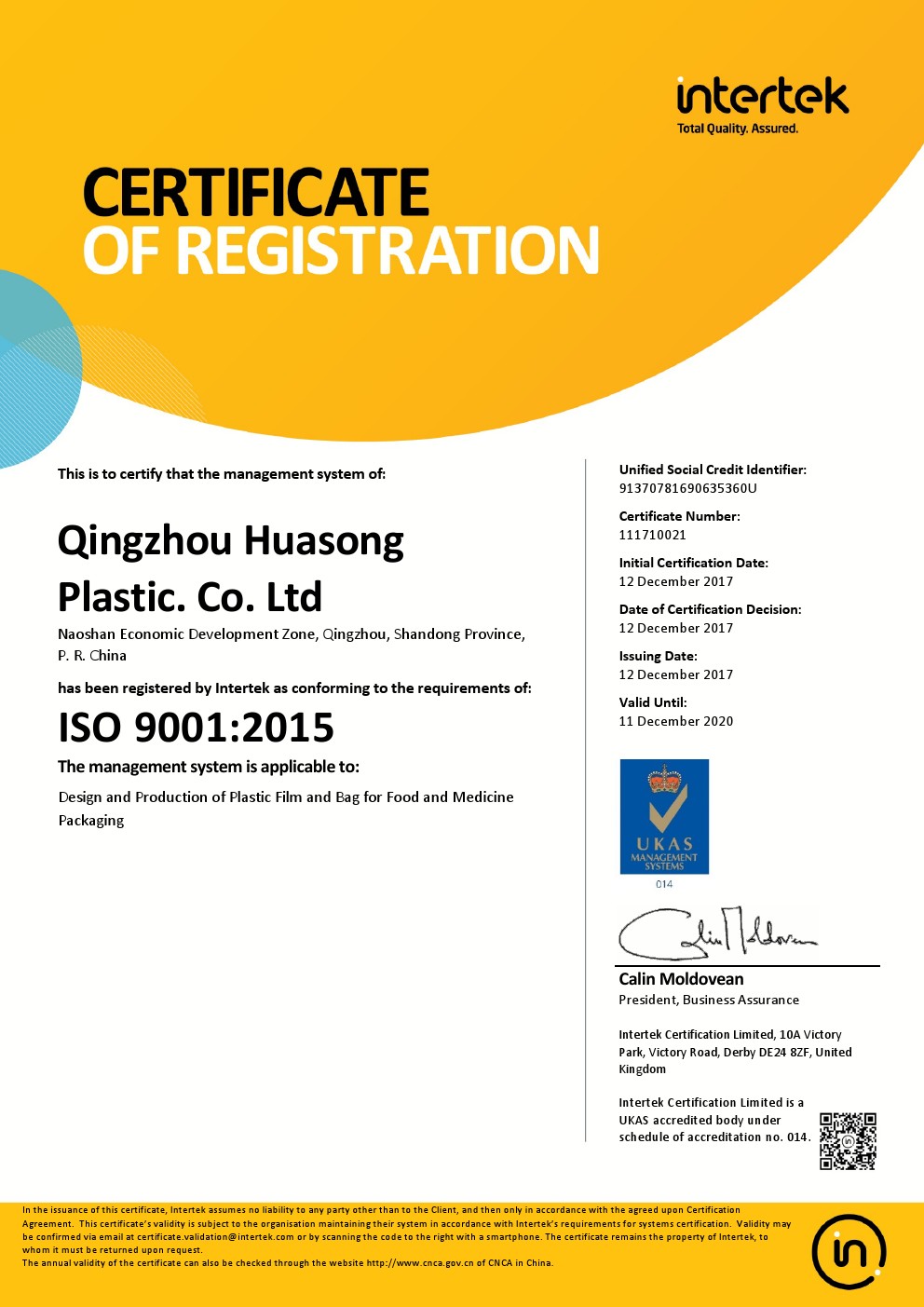 9001 management system certification 2